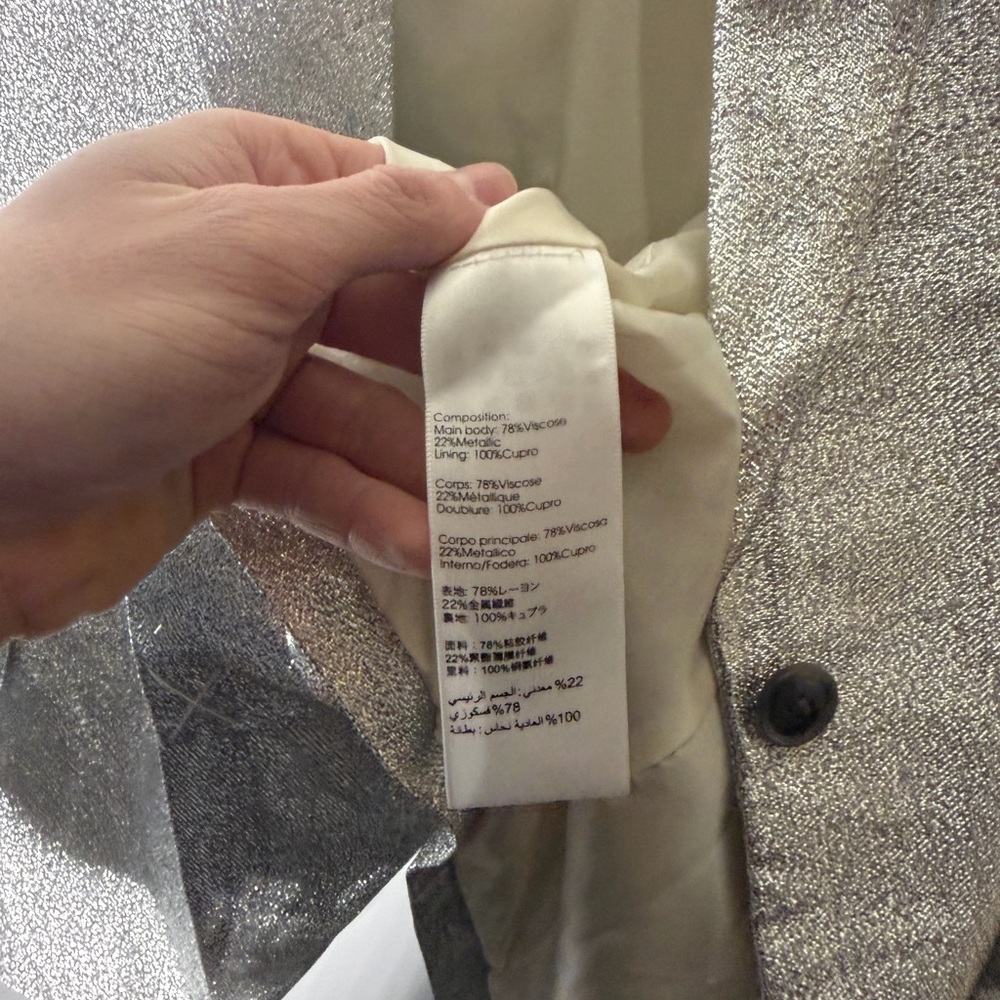 3.1 PHILLIP LIM Single-Breasted Metallic Blazer Size 6 - Picture 5 of 5